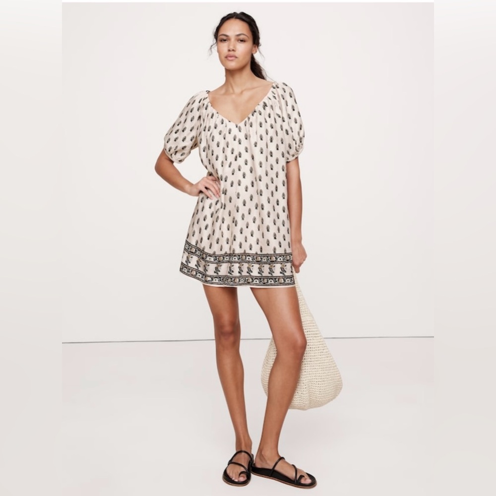 NWT-Banana Republic Viscose Linen Mini Dress, Medium